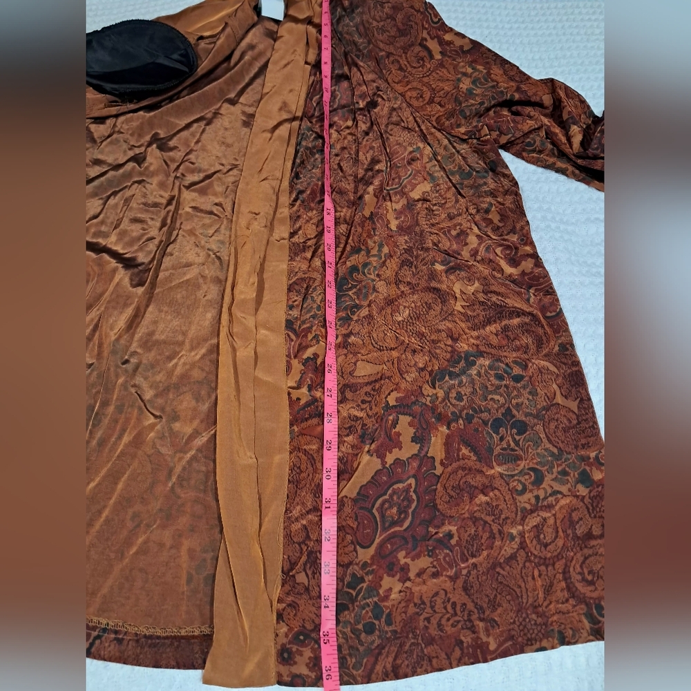 Vintage Just Me Paisley Duster Kimono Cardigan Size 18 Boho 90s Earth Tone - Picture 4 of 16